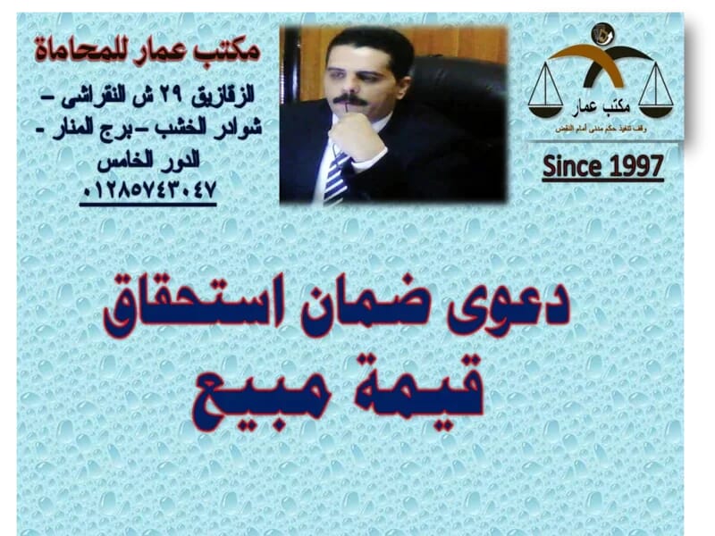 دعوى ضمان استحقاق قيمة مبيع دعوى ضمان استحقاق قيمة مبيع