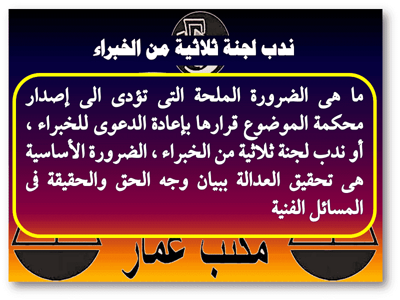 ندب لجنة ثلاثية من الخبراء ندب لجنة ثلاثية من الخبراء