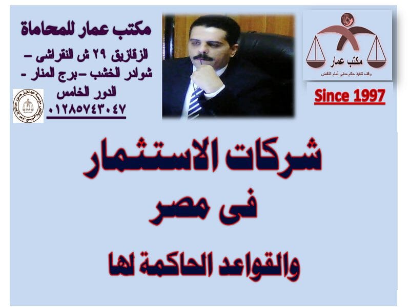 شركات الاستثمار فى مصر والقواعد الحاكمة لها 4 شركات الاستثمار فى مصر