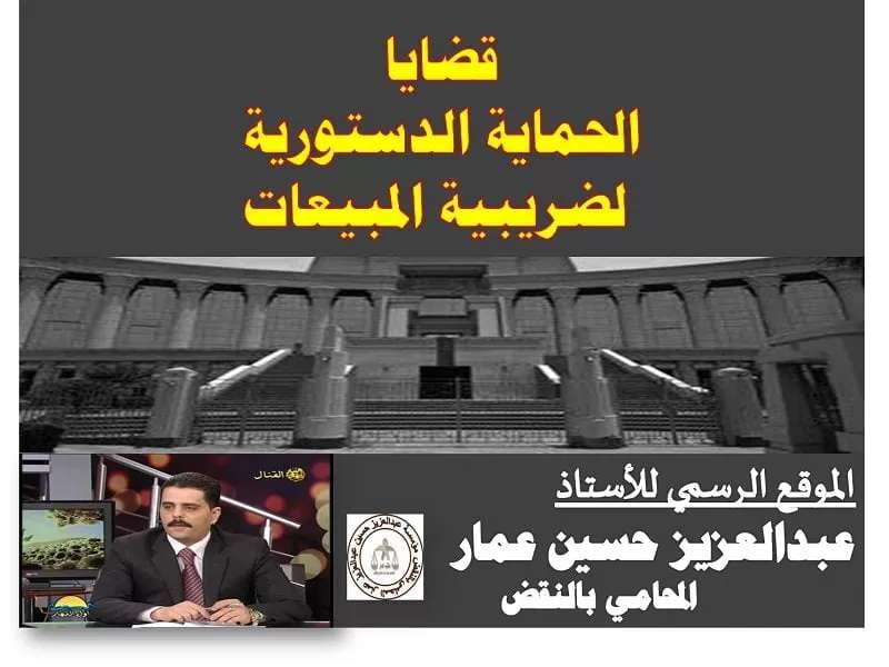 قضايا الحماية الدستورية لضريبية المبيعات 9 قضايا الحماية الدستورية