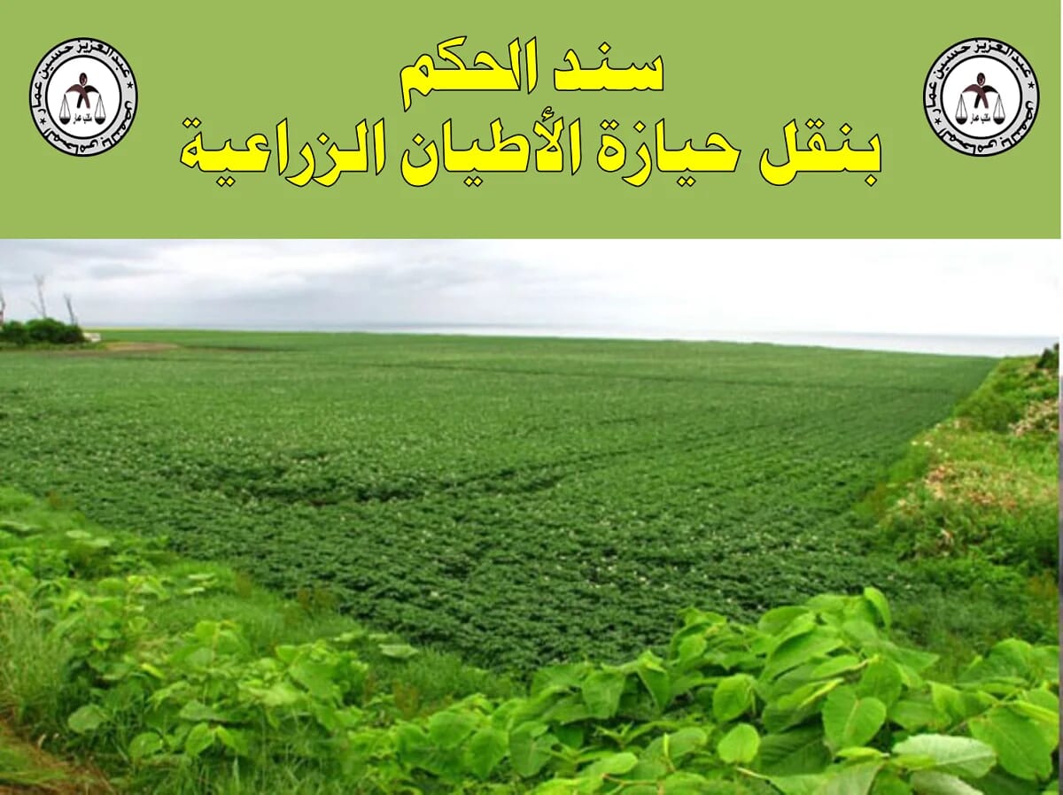 سند الحكم بنقل حيازة زراعية