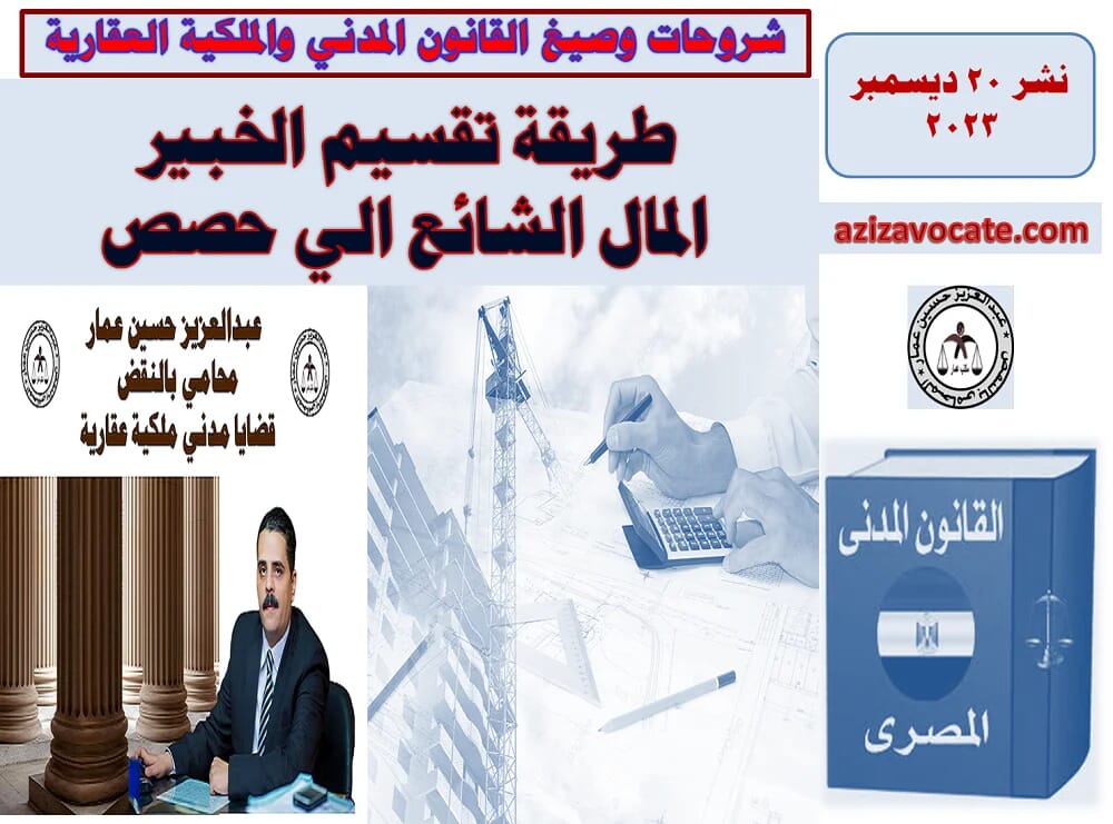 تقسيم الخبير المال الشائع لحصص